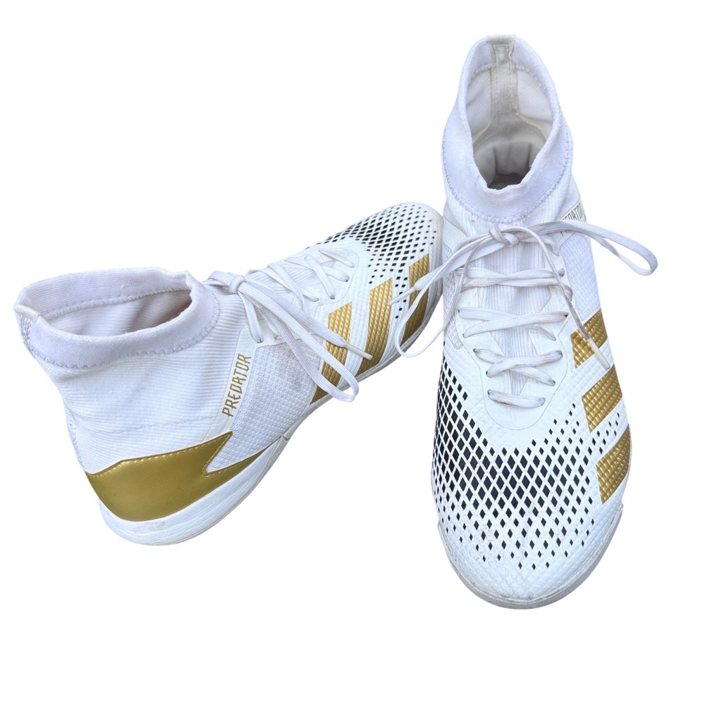 Adidas Predator Mutator 20.3 Indoor Soccer Shoes in the "White Gold Metallic" 11 - Picture 2 of 8